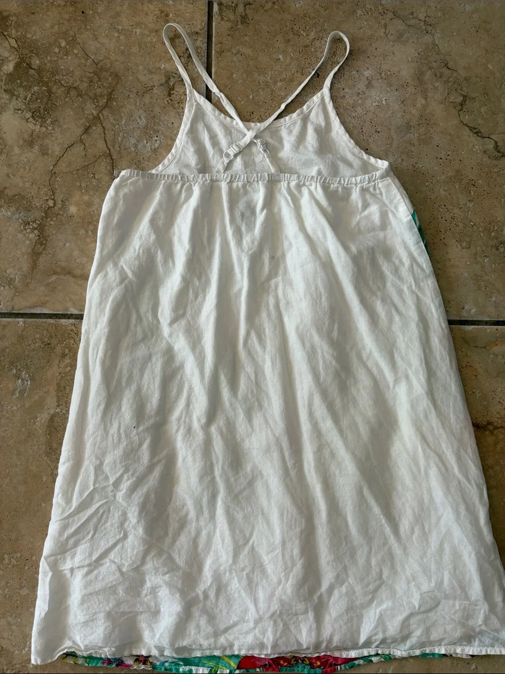 White Floral old navy size 8 (M) Tropical Slip Dress with Red & Teal Print